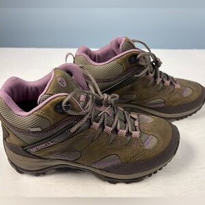 Merrell Women's Salida Mid Waterproof Hiking Boots Brindle Size 8M New